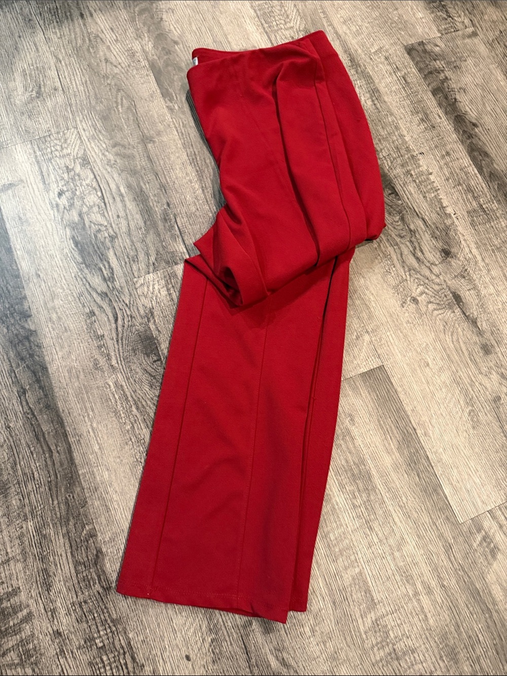 RetroLogy Women's Red Ponte Trousers - Tailored Stretch Fit